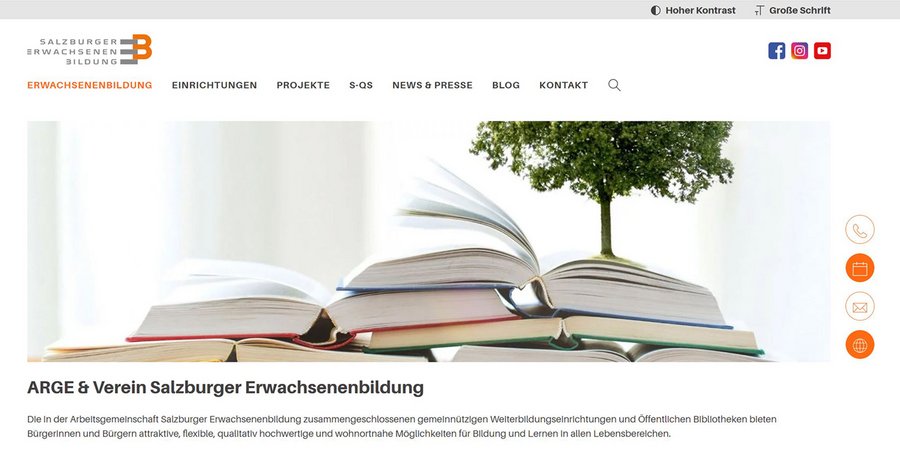 Neue Webseite: Erwachsenenbildung Salzburg