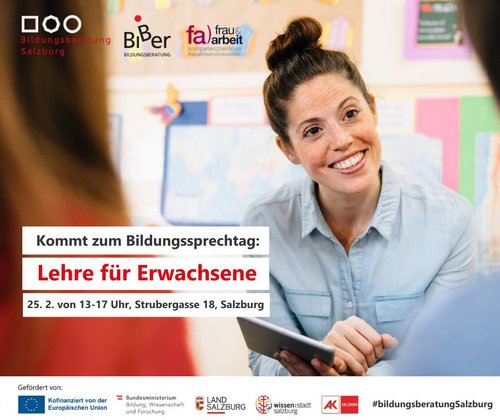 Kommt zum Bildungssprechtag am 25.2. zum Thema Lehre für Erwachsene